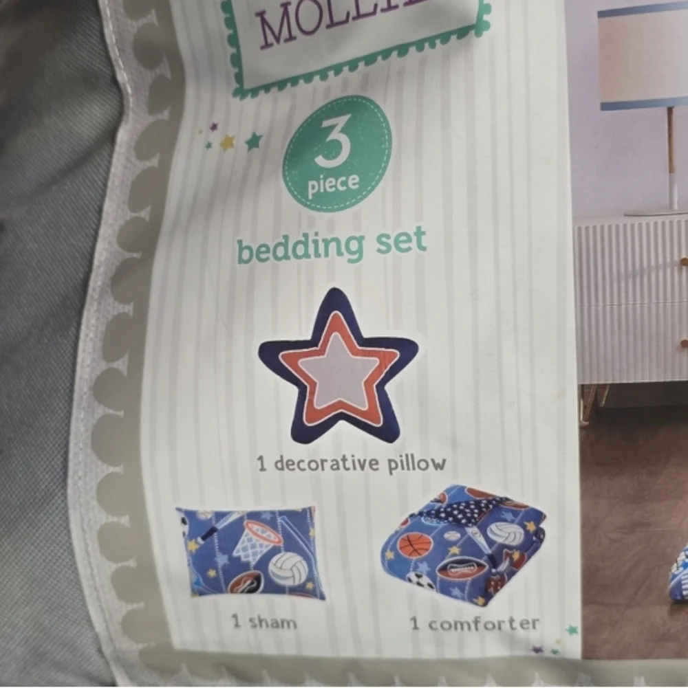 Mason & Mollie Sports 3-piece Bedding Set TWIN/TXL, NWT